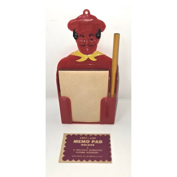 Royal Pacific Co Chef Line Memo Pad Vintage 1940s 7-1/2" x 3-5/8" Pencil Holder - Picture 1 of 16